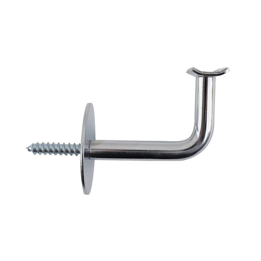 Carinya Handrail Bracket - 160mm x 220mm - Chrome Plated Steel - Curved Top – view 2 - Auzzistore