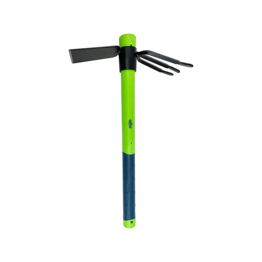 Saxon Mini Mattock Cultivator - 3 Prong - Fiberglass Handle - Green - 210mm x 370mm – view 2