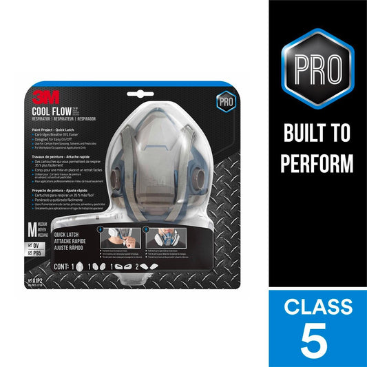 3M Painters Project Quick Latch Respirator - 1 Pair - 254mm x 244mm - Black – view 2