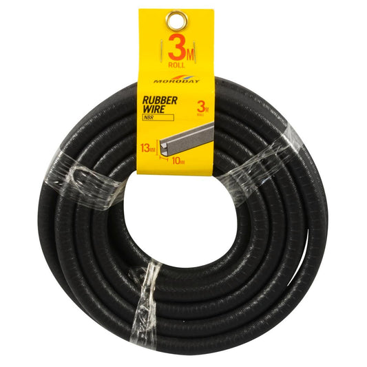 Moroday 10mm x 13mm x 3m Rubber and Wire - Easy To Install Solution - Auzzistore