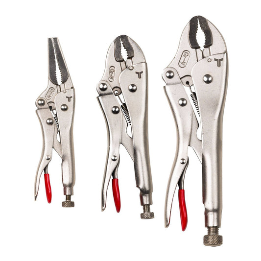 Trojan 3 Piece Locking Plier Set - Chrome Vanadium Steel - 29mm x 6mm x 350mm – view 2 - Auzzistore