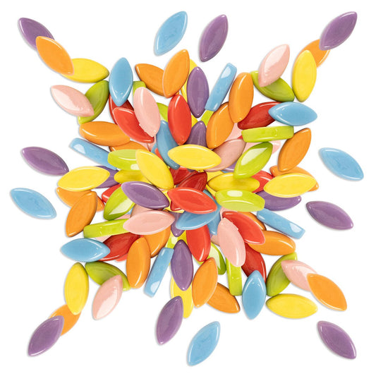 Mandala Art Flower Petals Mosaic Glass Tiles - Assorted - 10mm x 20mm - Safe Edges – view 2