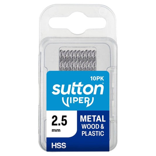 Sutton Tools 2.5mm Viper Metric Drill Bit 10 Pack - HSS - Self-Centering - Auzzistore