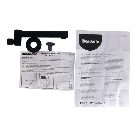 Mondella Matte Bath Swivel Spout - 215mm Reach - Black - Durable Brass – view 2