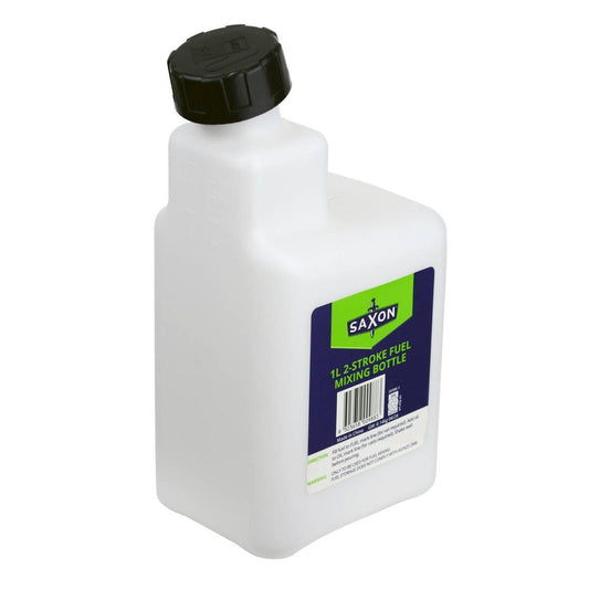 Saxon 1L 2 Stroke Fuel Mixing Bottle - Accurate Mixing Ratios - Lightweight