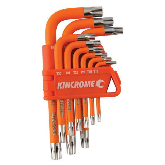 Kincrome 9 Piece Tamperproof Torx Key Set - Chrome Vanadium Steel - Durable
