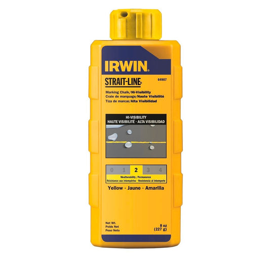 Irwin Chalk Powder - 8oz Yellow - Durable - Easy Clean - High Visibility - Auzzistore