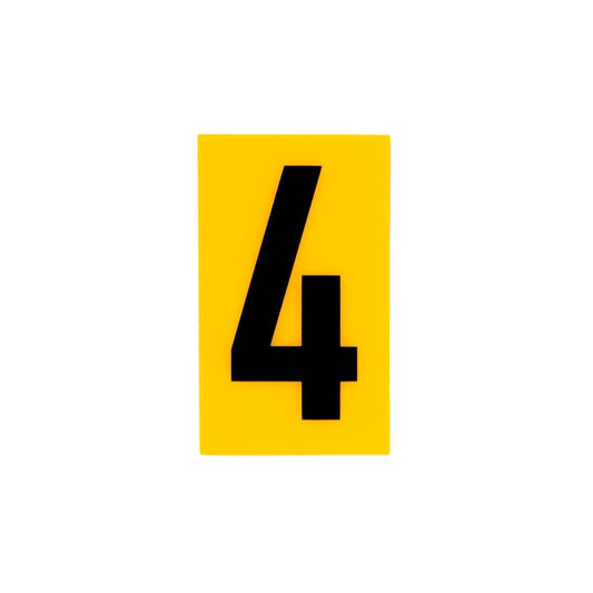 Sandleford Self Adhesive House Number 4 - 60mm Yellow Polycarbonate - Auzzistore