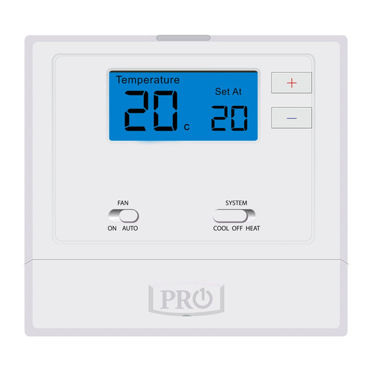 Pro1 T601-2 Thermostat - Non-Programmable - 120mm x 110mm x 25mm - White – view 2 - Auzzistore