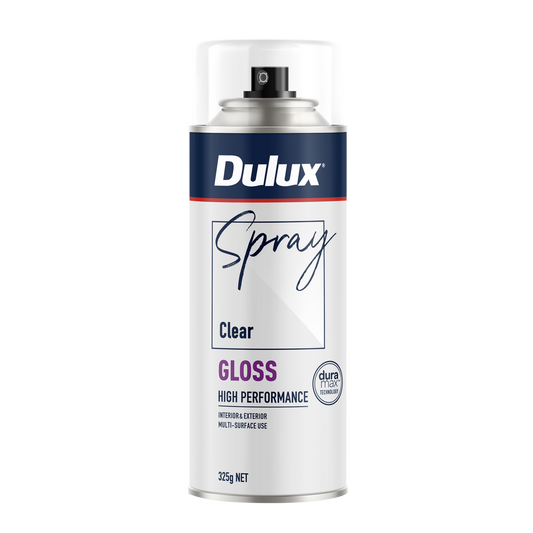 Dulux Spray Paint 325g Gloss Clear - Fast Drying - Self-Priming - Drip-Free - Auzzistore