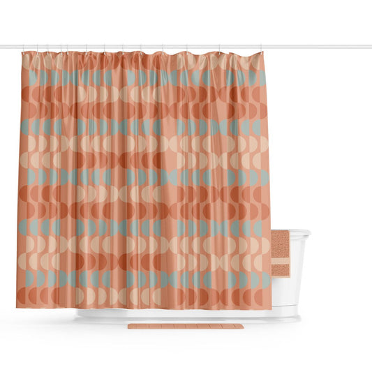 Barelli Retro Scallop Shower Curtain 180 x 180cm - Water-Resistant Polyester – view 2