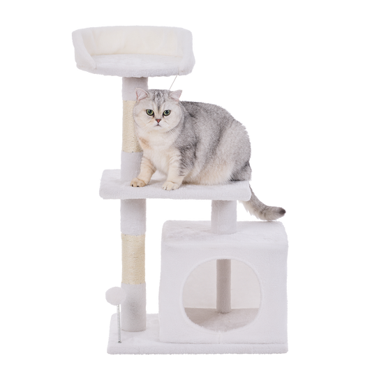 Happy Tails 2 Tier Cat Playhouse Tower - 86cm - Multi-Level with Scratching Posts – view 2