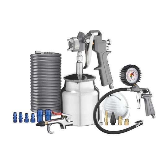 Ozito 30 Piece Air Tool Starter Kit - 5m Hose - Plastic Metal - Easy Use - Auzzistore