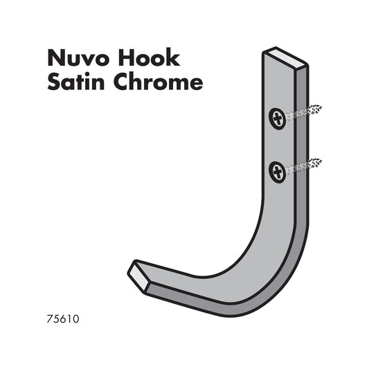 Adoored Satin Chrome Decorative Hook 29mm Aluminium Timeless Design – view 2