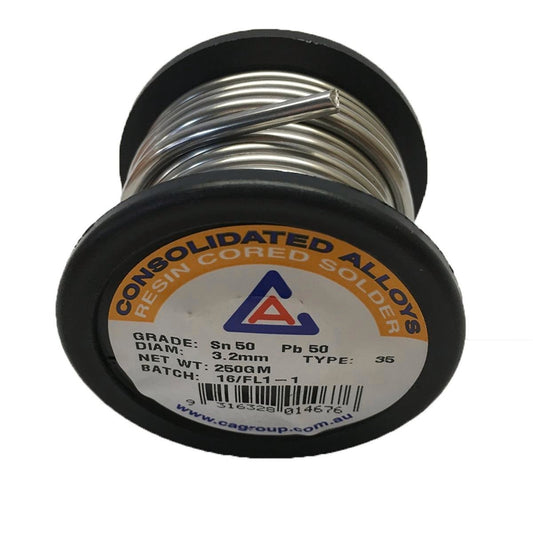 Consolidated Alloys 250g Resin Core Solder 50/50 - Silver - 250g - Auzzistore
