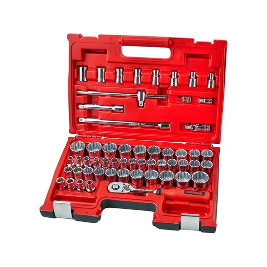 Sidchrome 55 Piece 1/2 Drive Metric AF Socket Set - 280mm x 85mm x 415mm - Durable - Auzzistore
