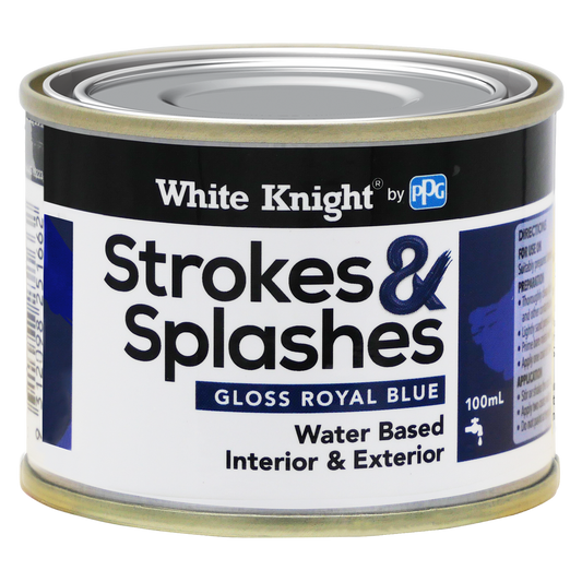White Knight Royal Blue Strokes and Splashes Paint 100ml Water Based - Auzzistore