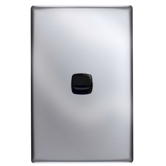 HPM Linea 1 Gang Wall Switch - Gun Metal - 82mm x 127mm - Low Profile - Auzzistore