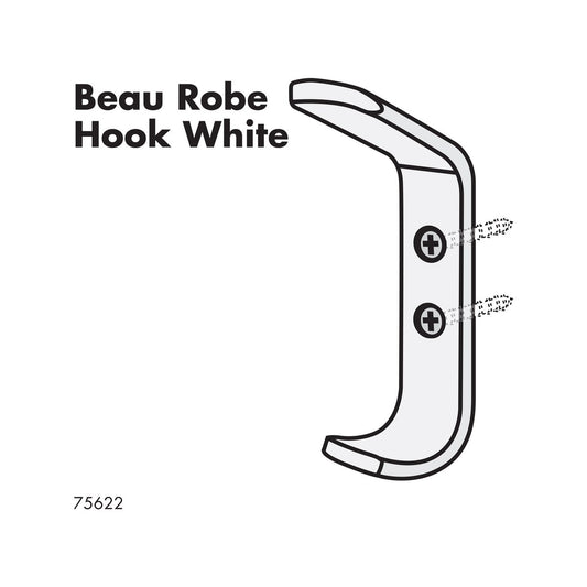 Adoored Double White Beau Deco Hook - 100mm Aluminium - Durable Design – view 2