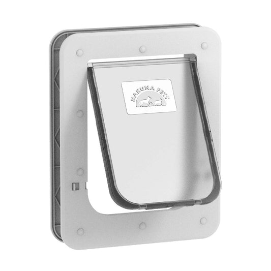 Hakuna Pets Small White Super Tough Pet Door 170mm ABS Weather Resistant - Auzzistore