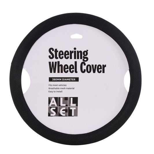 All Set Steering Wheel Cover - 380mm - Breathable Mesh - Easy Install