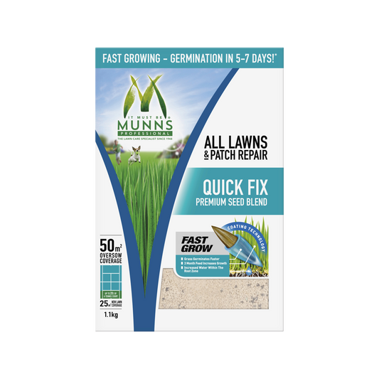 Munns Professional Quick Fix - 1.1kg - Lawn Seed Blend - Fast Germination – view 2 - Auzzistore