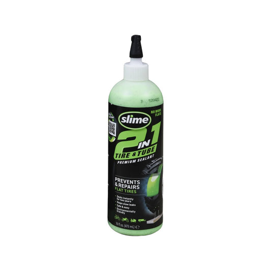 Slime 2in1 Tyre and Tube Sealant - 473ml - Seals Punctures Up to 1/4"