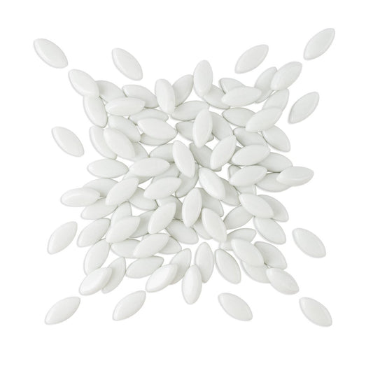 Mandala Art Snow Petals Mosaic Glass Tile - 10mm x 20mm - White - Creative Texture – view 2