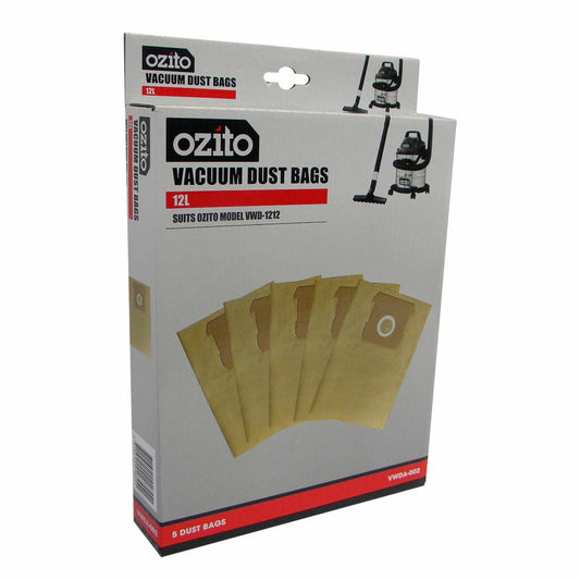 Ozito Vacuum Dust Bags 12L Paper 5 Pack for Wet and Dry Vacuum – view 2