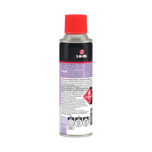 3-IN-ONE® Lock Lubricant 150g Aerosol Can Cleans Lubricates Protects