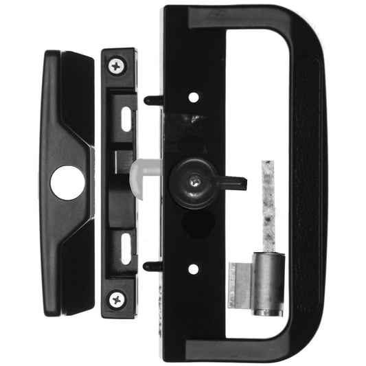 Rolltrak Black Sliding Patio Door Keyed Lock Set - 49mm Alloy - Durable - Auzzistore