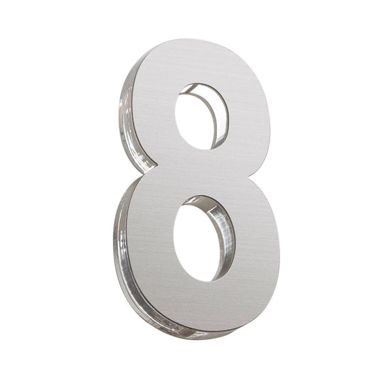 Sandleford Azure House Number 8 - 120mm - Silver - Stainless Steel