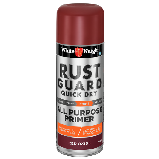 White Knight 300g Rust Guard Quick Dry All Purpose Primer Spray Paint - Red Oxide - Auzzistore
