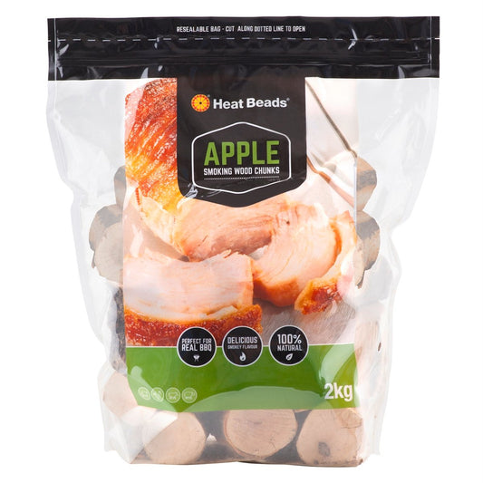 Heat Beads BBQ Smoking Wood Chunks 2kg Apple - 100% Natural - Smoky Flavor - Auzzistore