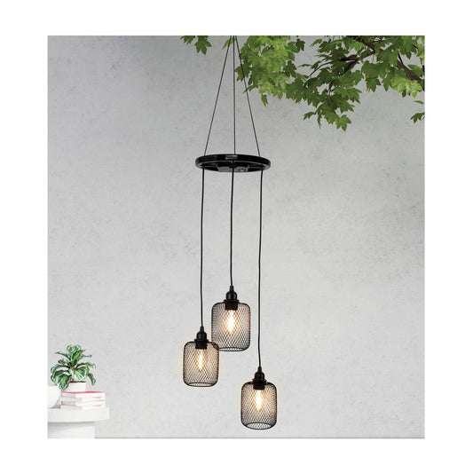 Lytworx Solar Triple Bulb Chandelier Lights 96cm - Warm White - Black – view 2 - Auzzistore