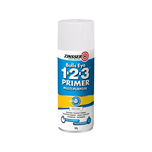 Zinsser Bright White Bulls Eye 1-2-3 Primer Spray 369g Water Based - Auzzistore