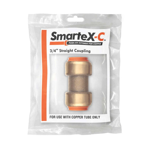 Smartex Copper 20mm Straight Coupling - Pack of 1 - Lead Free Brass - Push-Fit – view 2 - Auzzistore
