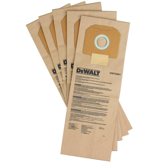 DeWALT Dust Paper Bag - 300mm x 60mm x 330mm - Paper - Non Reusable - 5 Pack