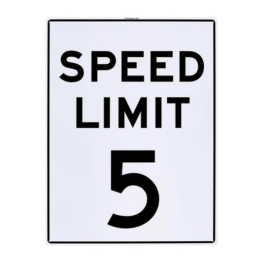 Sandleford 5km Speed Limit Sign - 450 x 600mm - Polypropylene - UV Resistant - Auzzistore