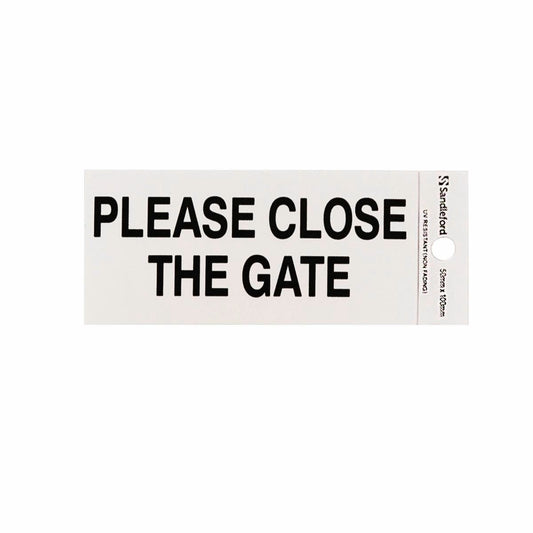 Sandleford Please Close the Gate Self Adhesive Sign - Silver - 100mm x 50mm - Auzzistore
