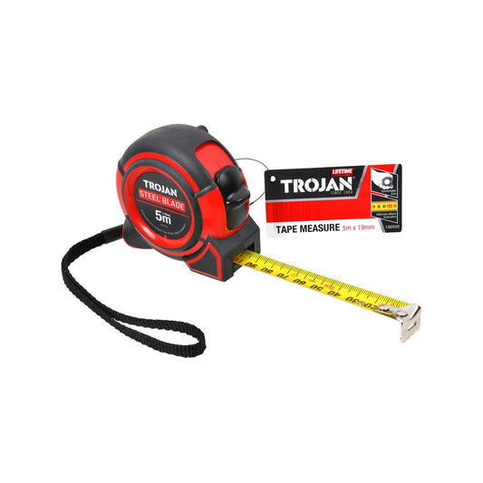 Trojan 5m Tape Measure - Durable Nylon Coated Blade - Double-Sided Graduation – view 2 - Auzzistore