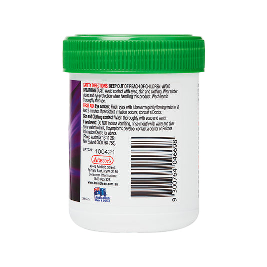 Drain Clean Active Enzyme Pellets 100g HDPE Jar Prevents Blocked Drains