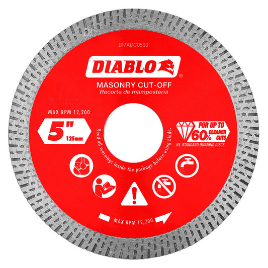 Diablo Diamond Disc 5" Continuous Rim Cut Off - 60% Smoother Cuts - 12,200 RPM – view 2 - Auzzistore