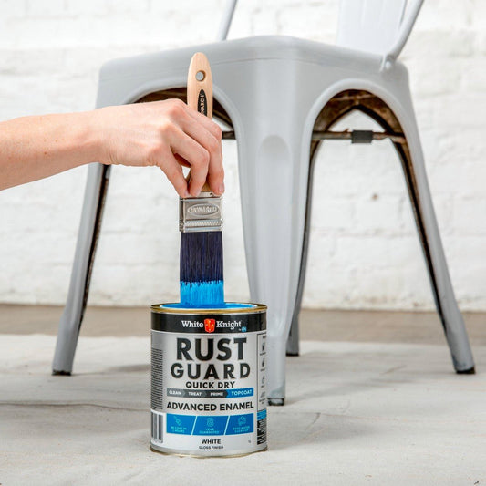 White Knight Rust Guard Enamel Paint 4L - White Gloss - Quick Dry - 30 Min Touch Dry – view 2 - Auzzistore