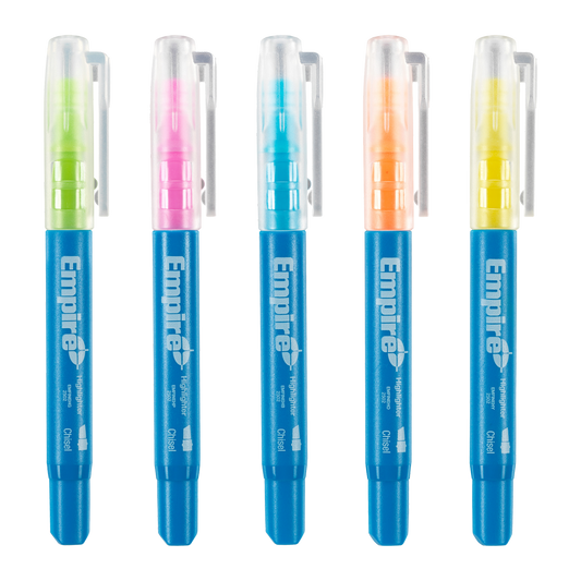 Empire 5 Piece Multi Coloured Highlighter Pack - 18.8mm x 186mm - Durable Ink – view 2 - Auzzistore