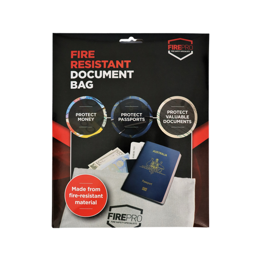 Firepro Fire Resistant Document Bag - 265mm x 385mm - Protects Valuables - Auzzistore