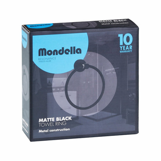 Mondella Matte Black Resonance Towel Ring - 155mm x 175mm x 60mm - Metal – view 2