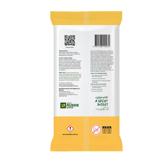 Great Aussie Large BBQ Wipes 25 Pack - Food Safe - Plant-Based - 158mm x 237mm – view 2 - Auzzistore