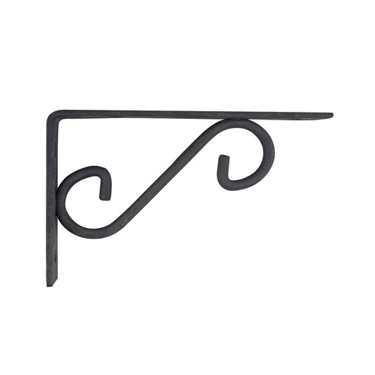 Carinya Scroll Stayed Bracket - 200 x 125mm - Powder Coated Steel - Black – view 2 - Auzzistore