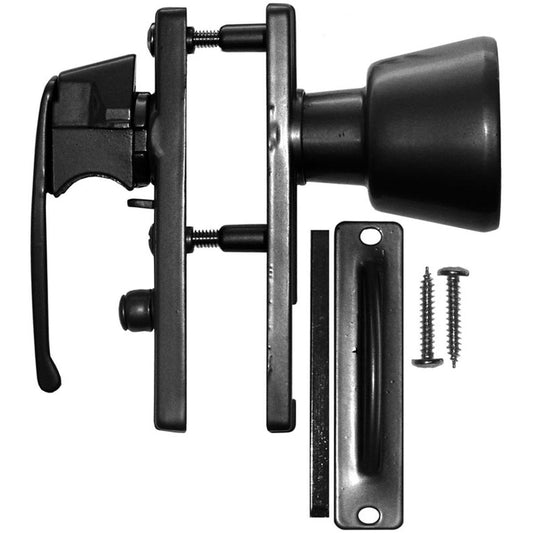 Rolltrak Black Screen Door Hinged Latch 100mm Metal Strong Design - Auzzistore